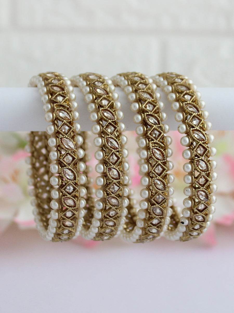Kinjal Bangle Set Golden T4 Jewels