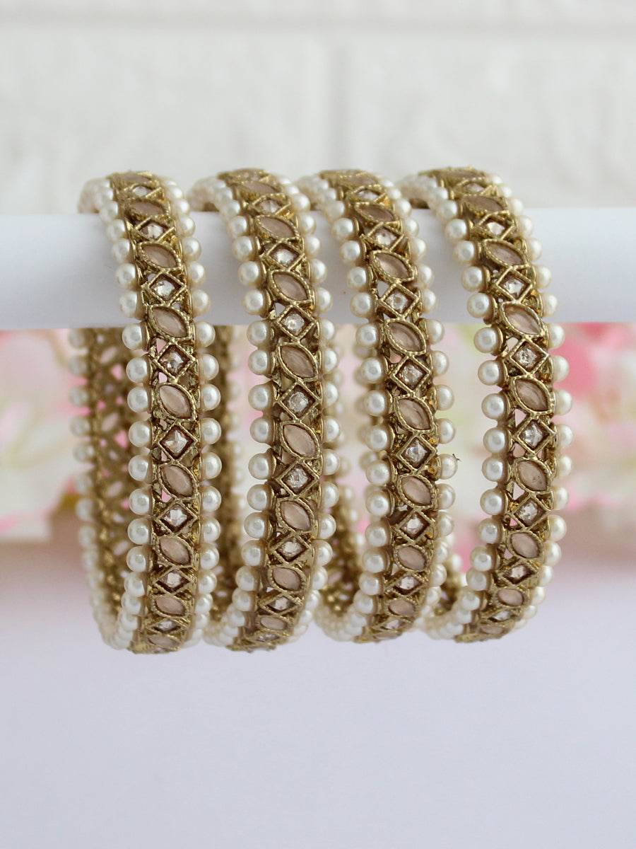 Kinjal Bangle Set Peach T4 Jewels
