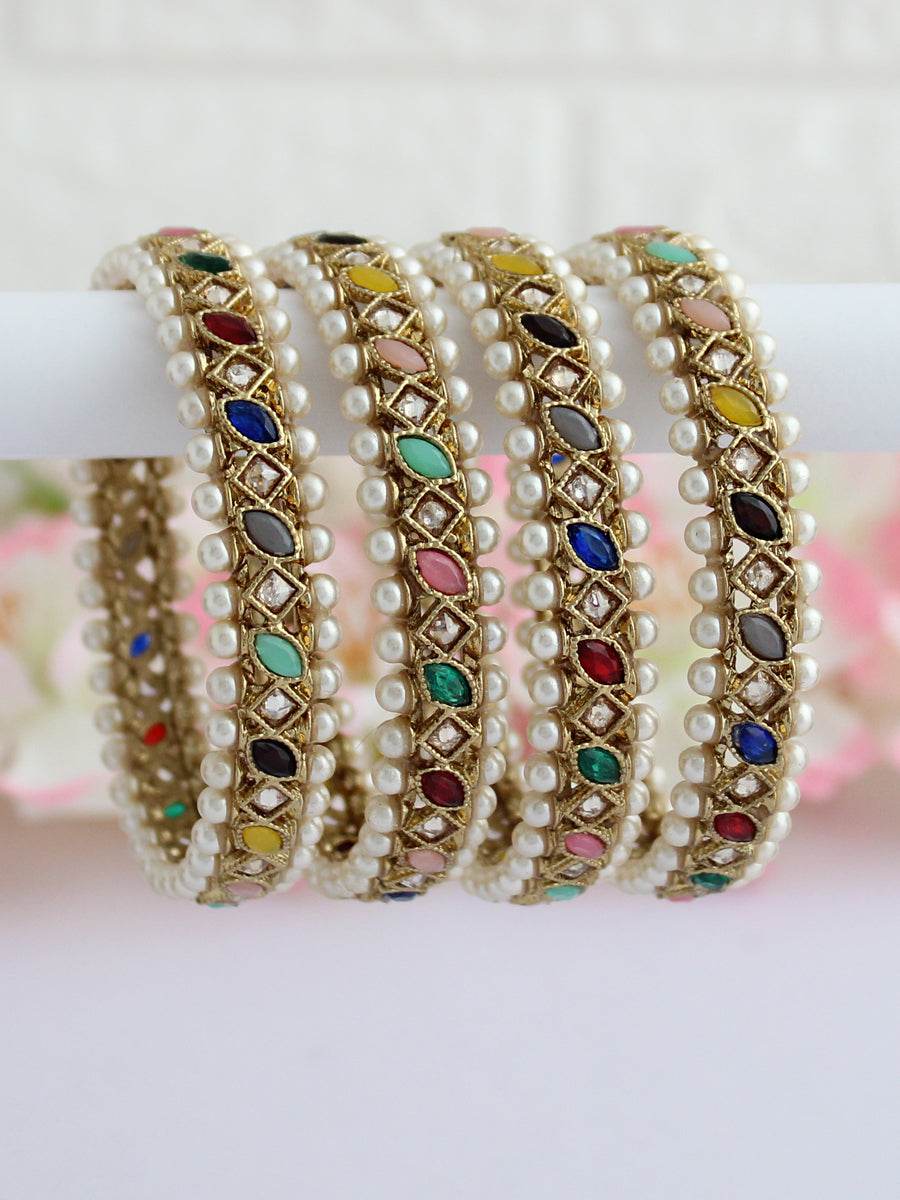 Kinjal Bangle Set Multicolor 2.4 T4 Jewels