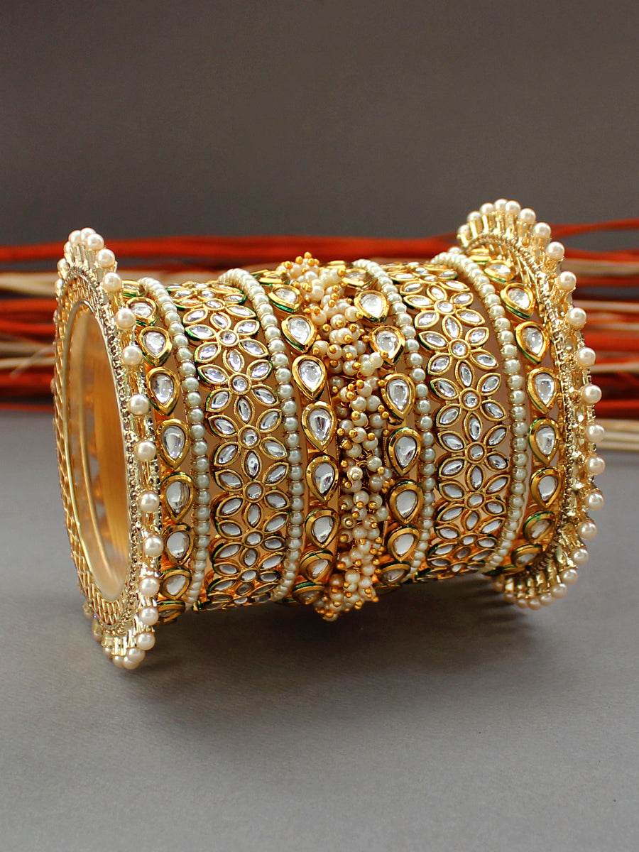 Madiha Bangle Set White T4 Jewels