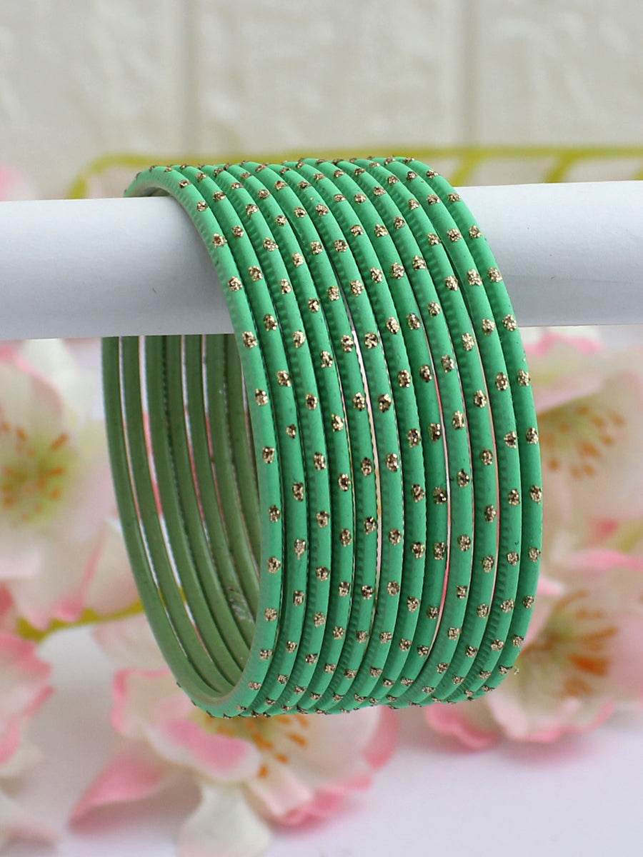 Sia Bangle Set Sage Green T4 Jewels