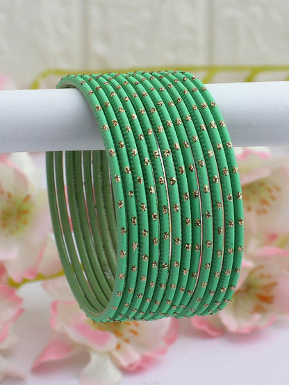 Sia Bangle Set Sage Green T4 Jewels