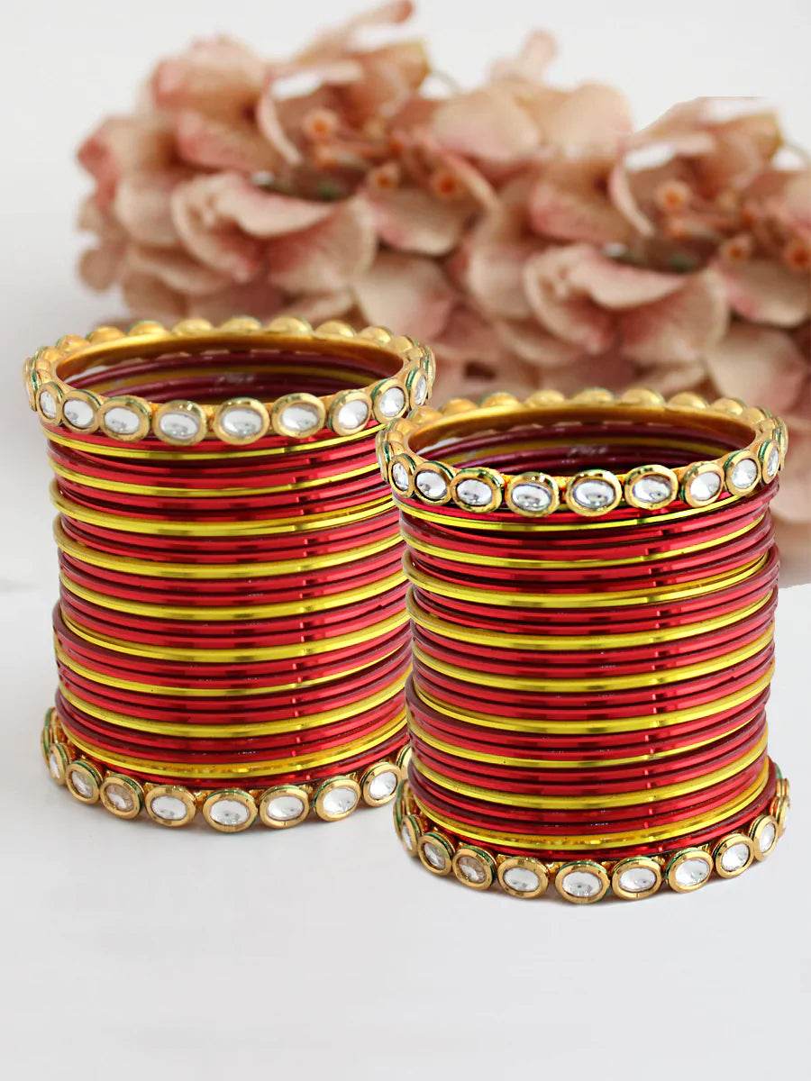 Damini Bangle Set Maroon T4 Jewels