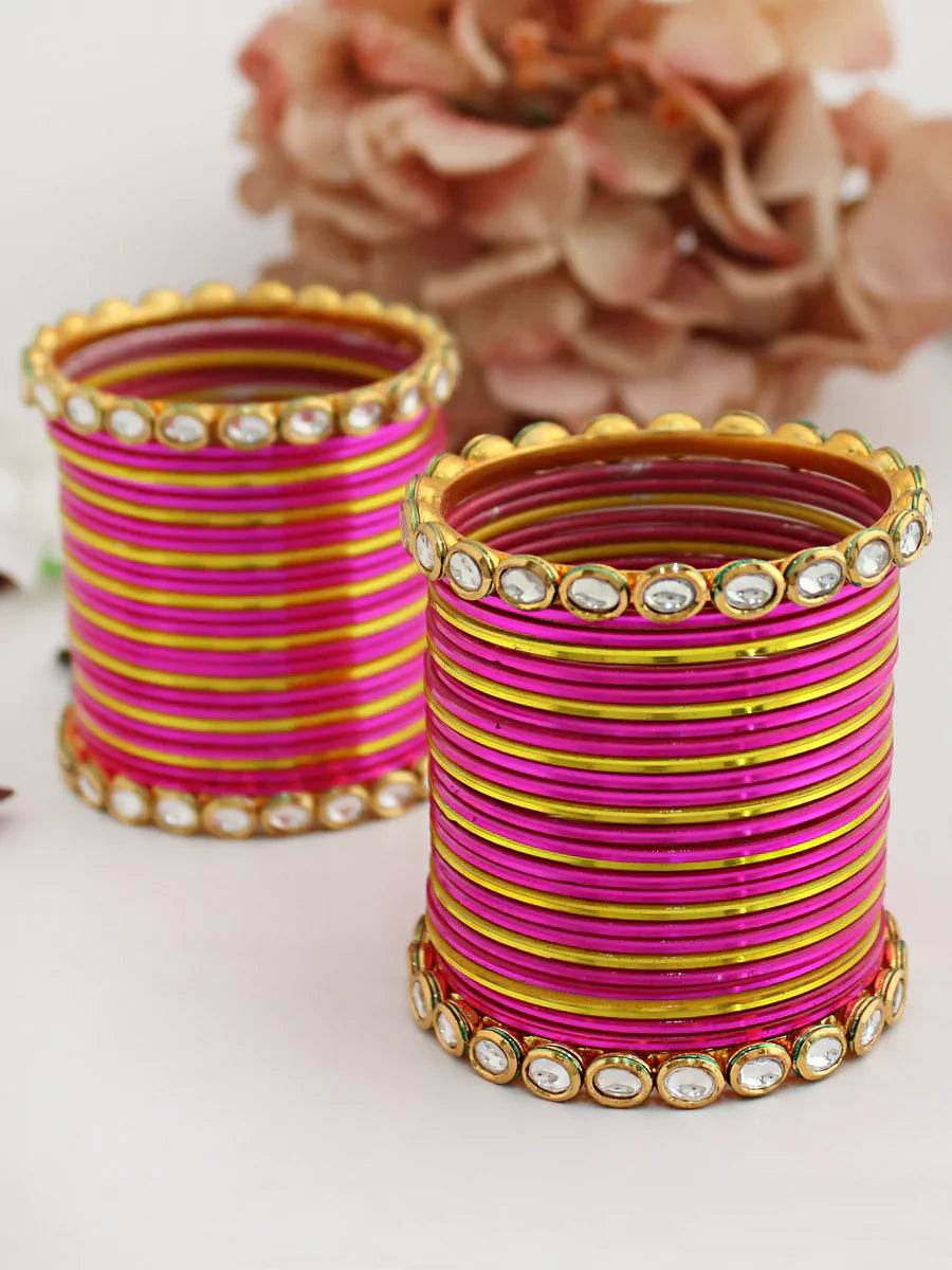 Damini Bangle Set Hot Pink T4 Jewels