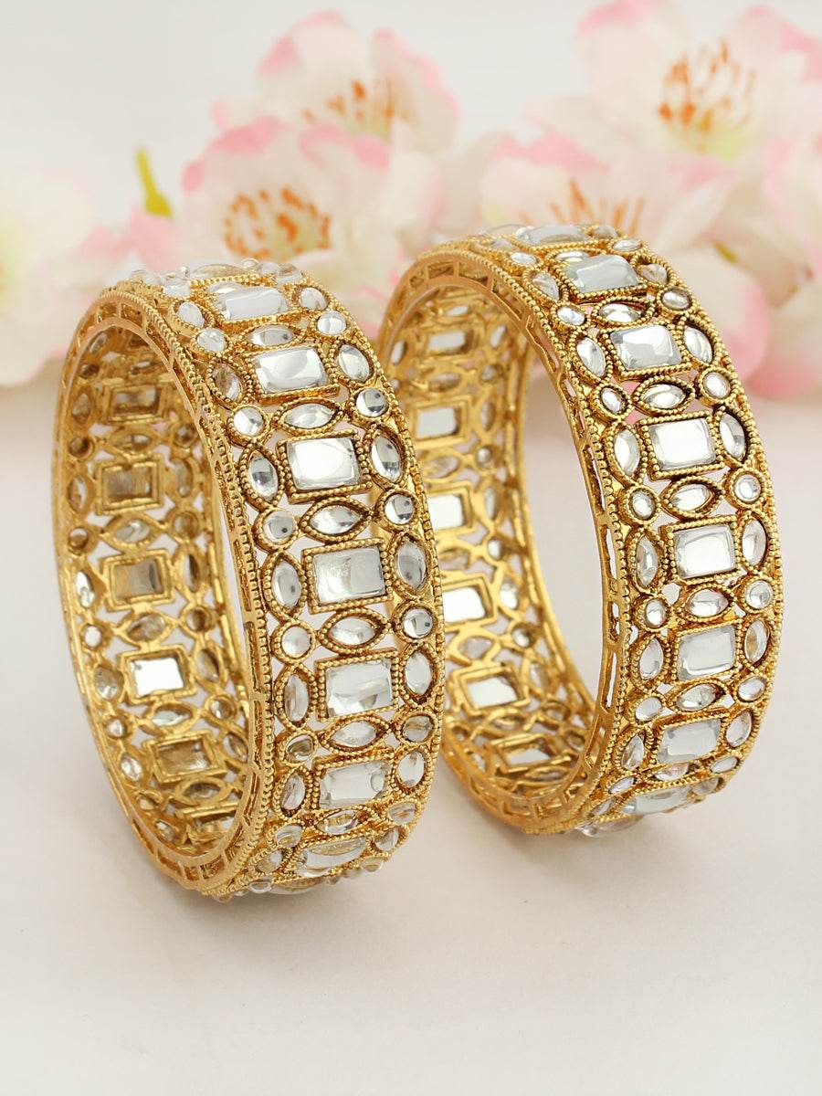 Sonal Bangle Set Pair White T4 Jewels