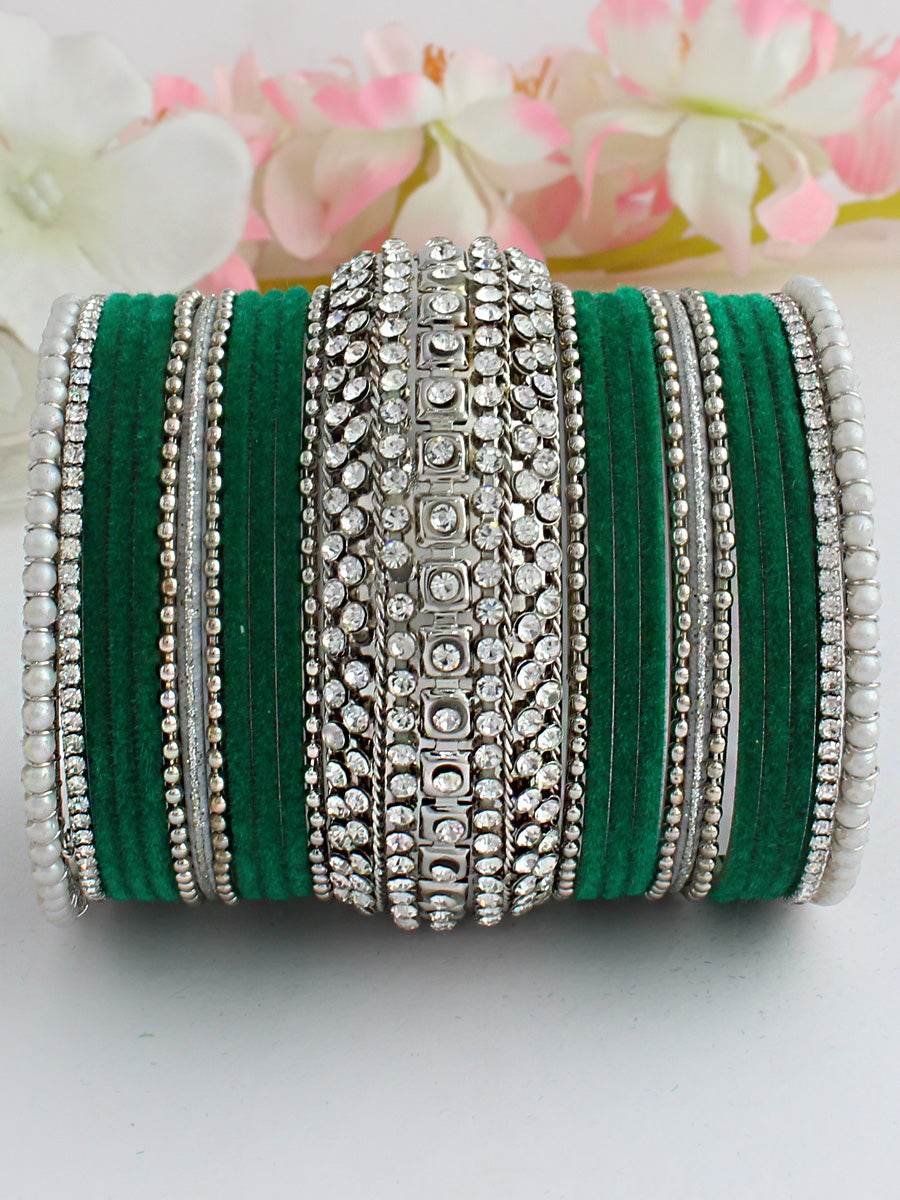 Ruhi Bangle Set Green 2.4 T4 Jewels