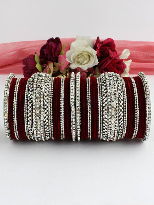 Liyana Bangle Set Maroon T4 Jewels