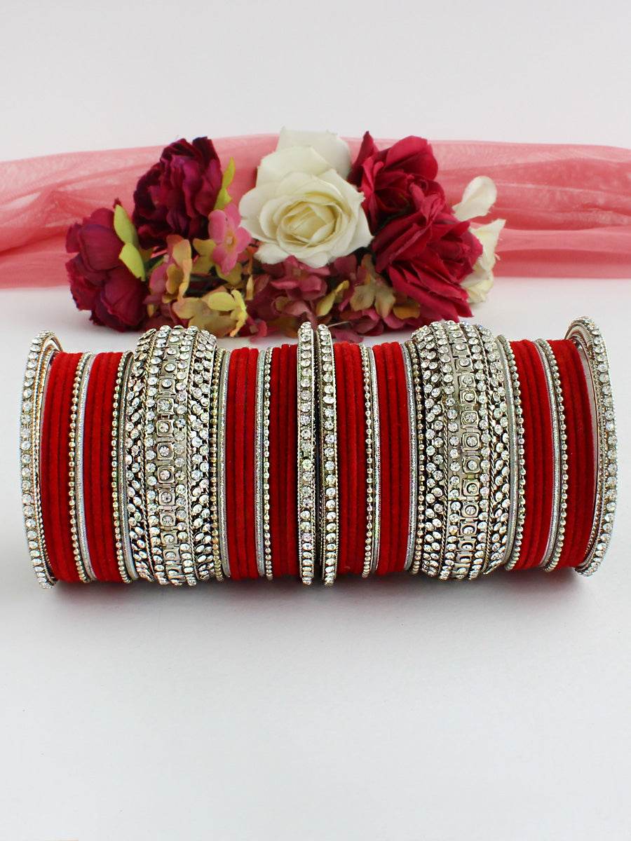 Liyana Bangle Set Red T4 Jewels