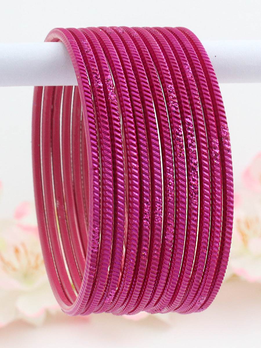 Yukti Bangle Set Magenta T4 Jewels
