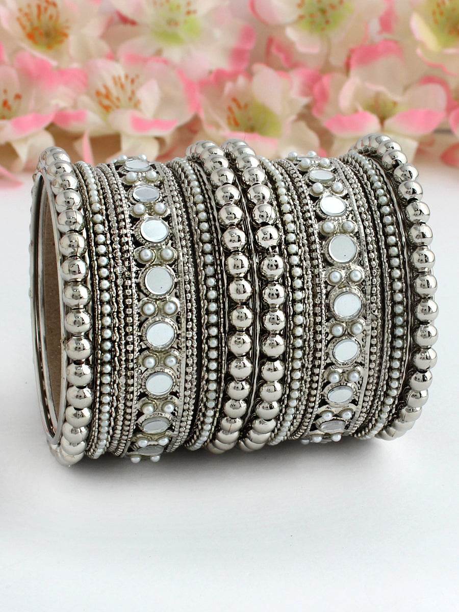 Rayma Mirror Bangle Set / Stack Silver T4 Jewels