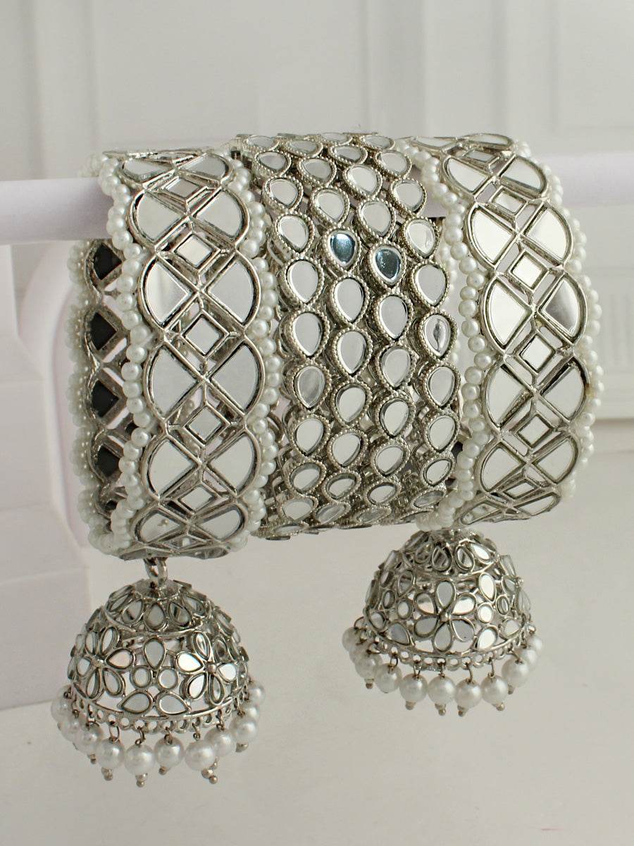 Ishrat Bangle Set / Stack Silver T4 Jewels