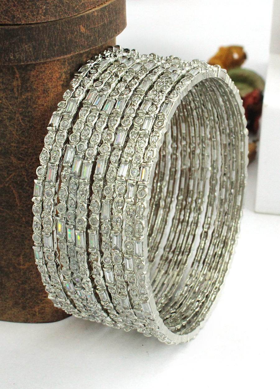 Shrika Bangle Set Silver T4 Jewels
