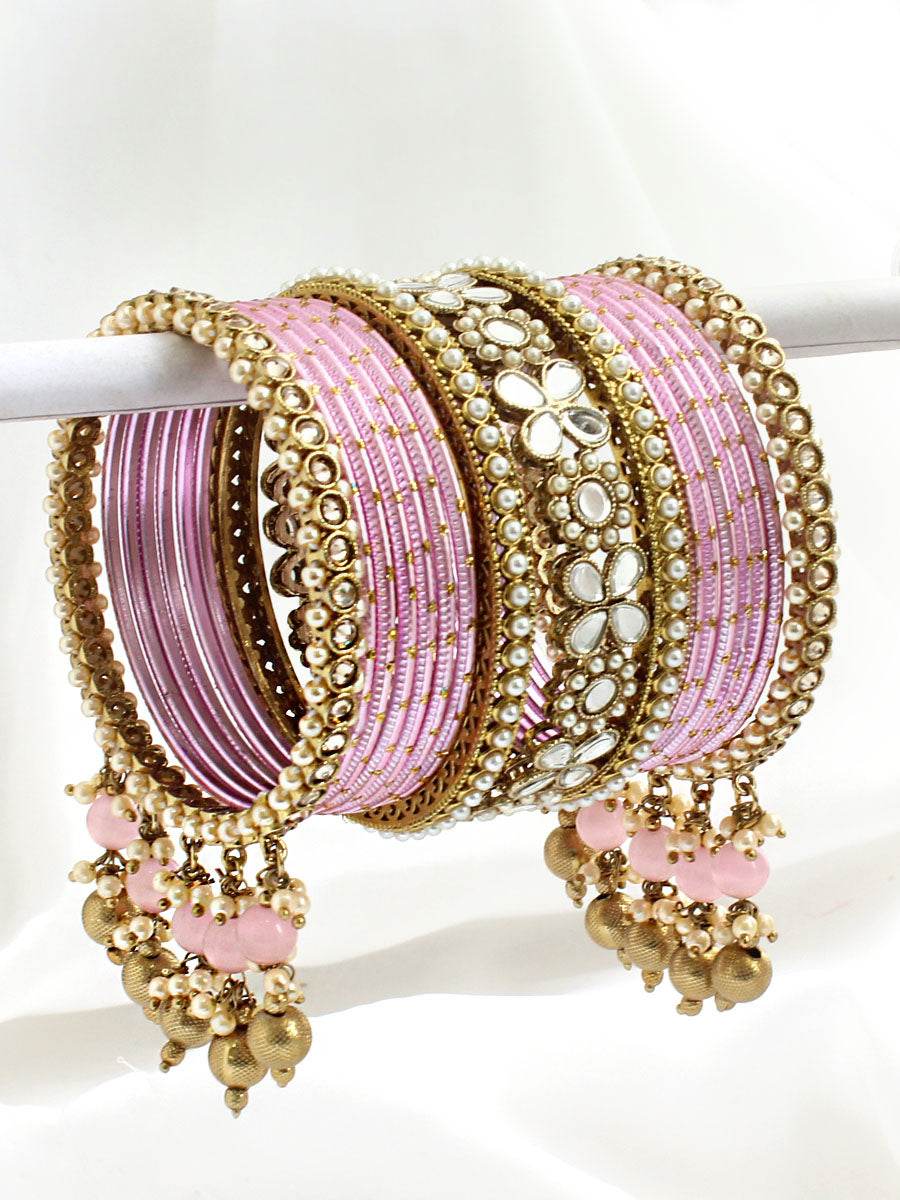 Divya Bangle Set Pink T4 Jewels