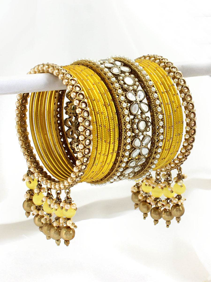 Divya Bangle Set Yellow T4 Jewels