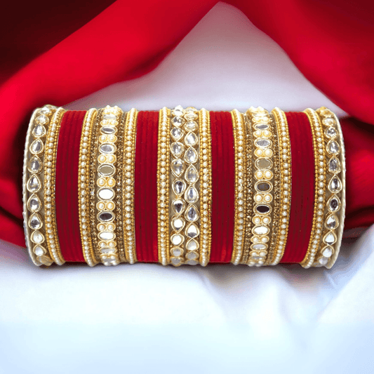 Rich Texture bangle set with Silk thread Bangles by T4 Jewels T4 Jewels